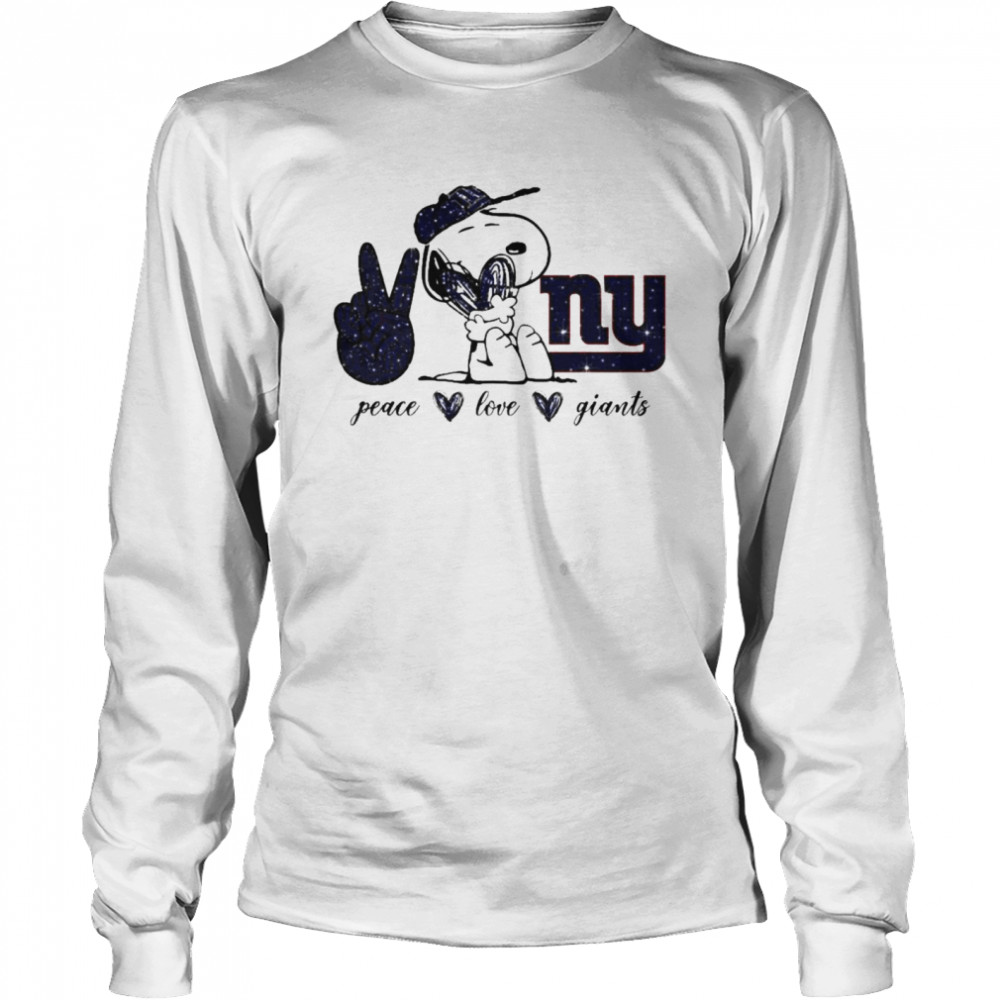Snoopy peace love New York Giants shirt Long Sleeved T-shirt