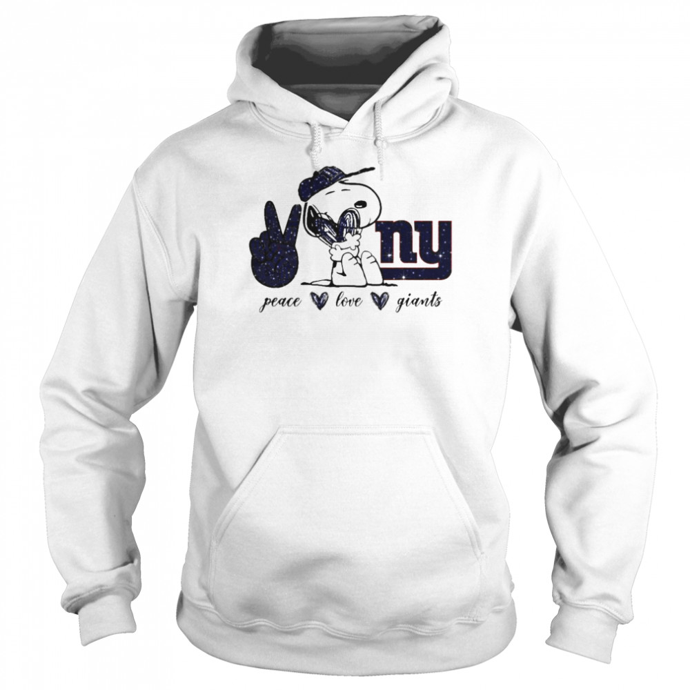 Snoopy peace love New York Giants shirt Unisex Hoodie