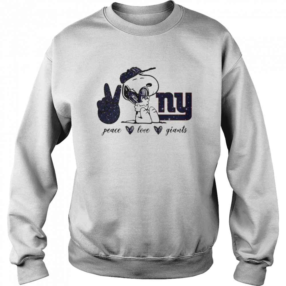 Snoopy peace love New York Giants shirt Unisex Sweatshirt