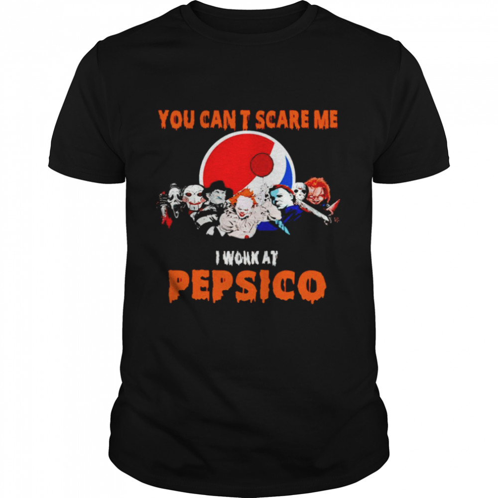 Halloween Horror movies characters you can’t scare me I work at Pepsico shirt Classic Men's T-shirt