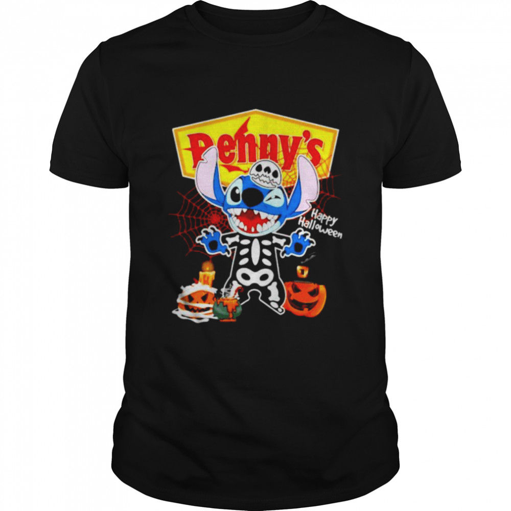 Skeleton Stitch Denny’s happy Halloween shirt
