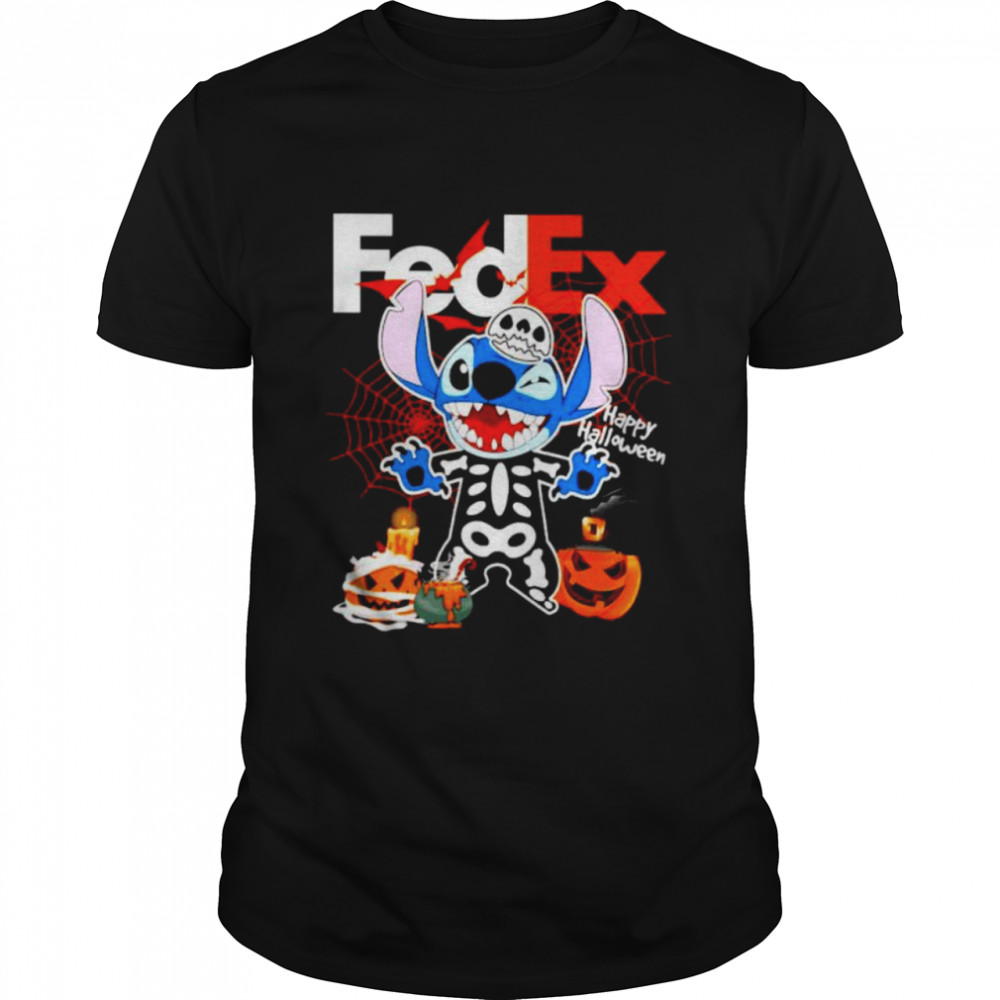 Skeleton Stitch FedEx happy Halloween shirt