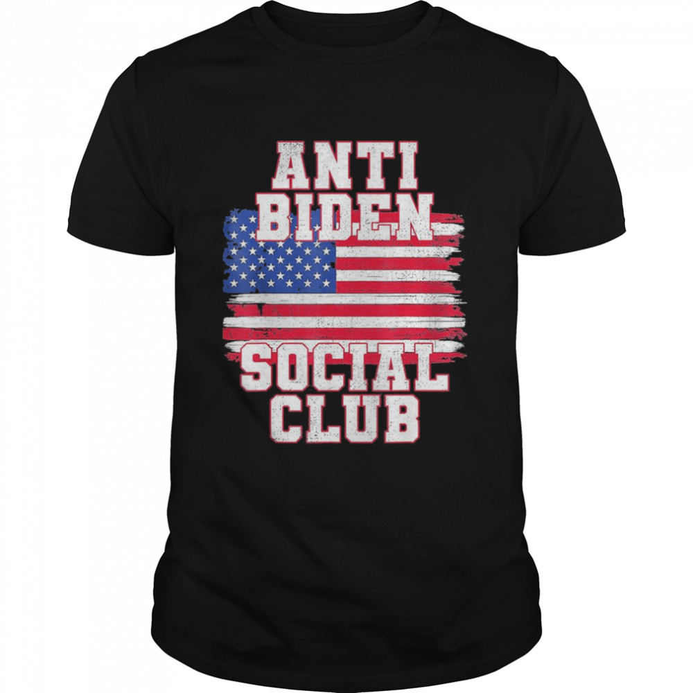 Anti Biden Social Club American Flag Retro Vintage Shirt