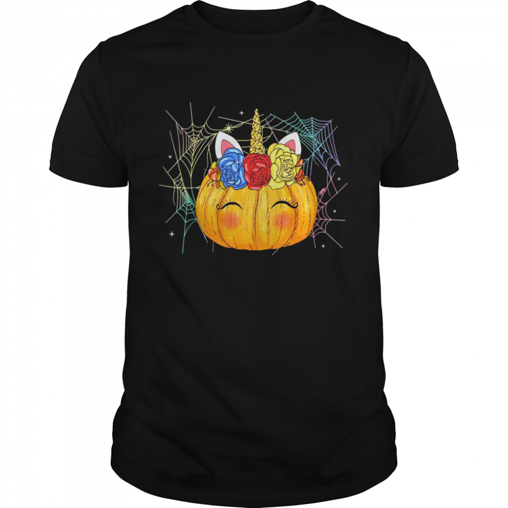 Unicorn Pumpkin Halloween & Thanksgiving Girls Shirt