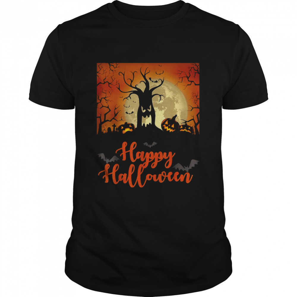 Happy Halloween creepy pumpkin face scary spooky  Classic Men's T-shirt
