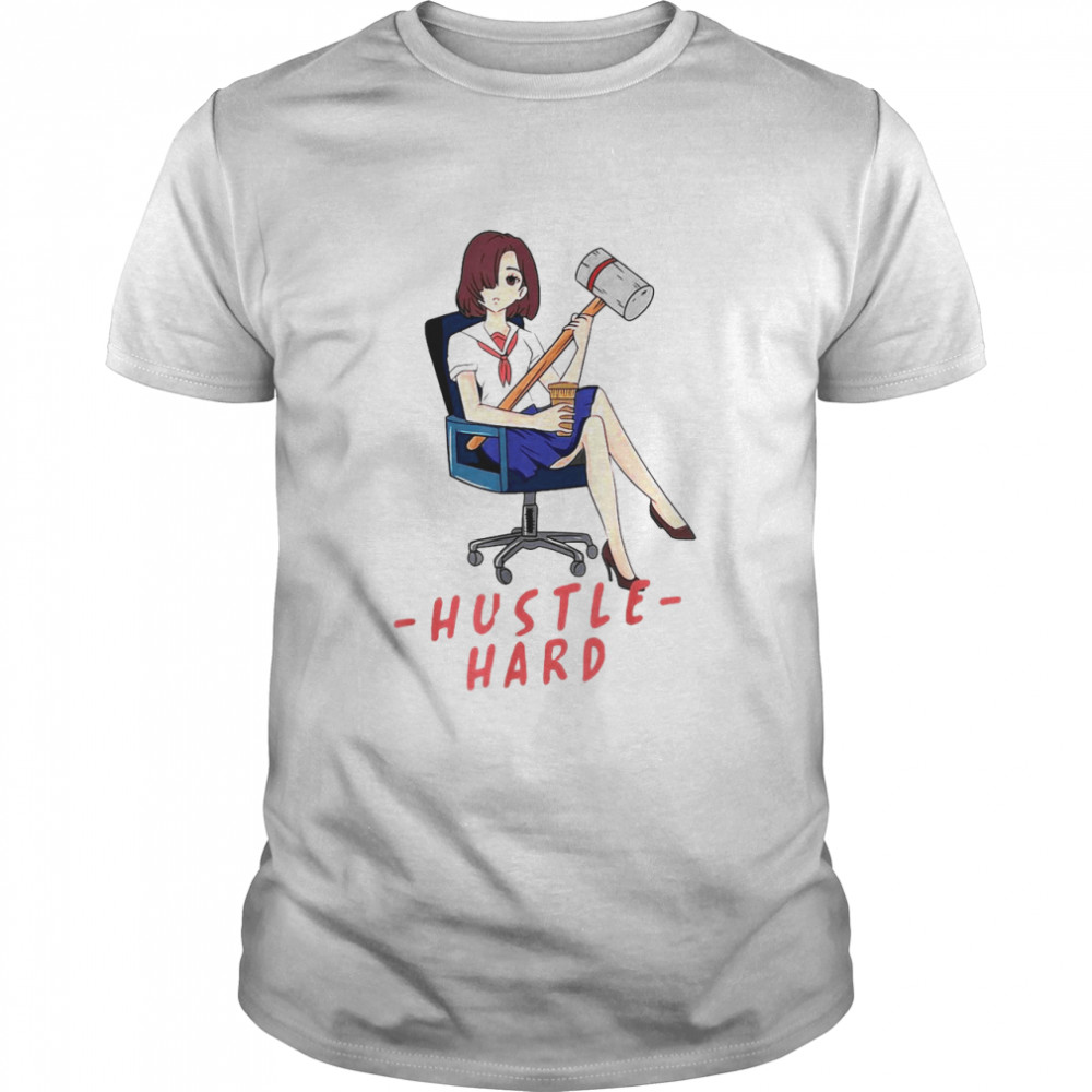Anime Girl Office Hustle Hard Hammer Japan Coffee T-shirt