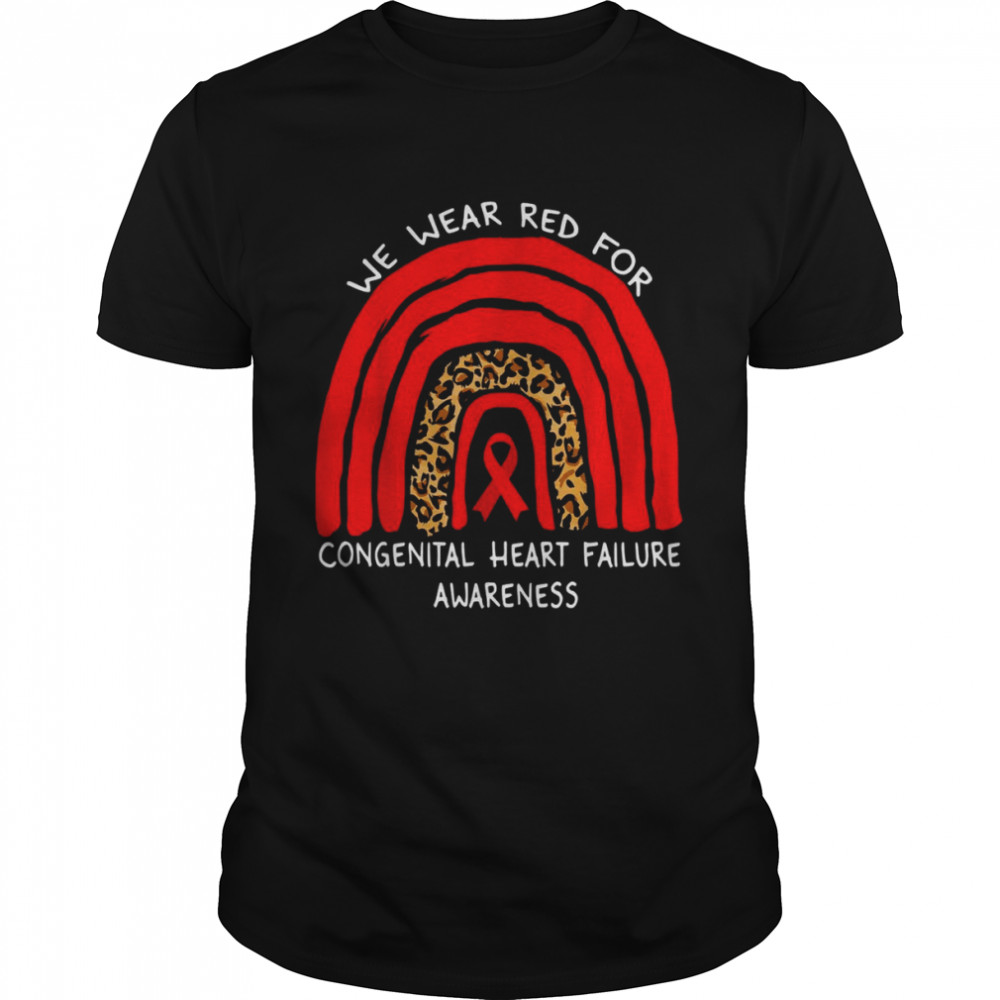 Leopard Rainbow Awareness Congenital Heart Failure  Classic Men's T-shirt