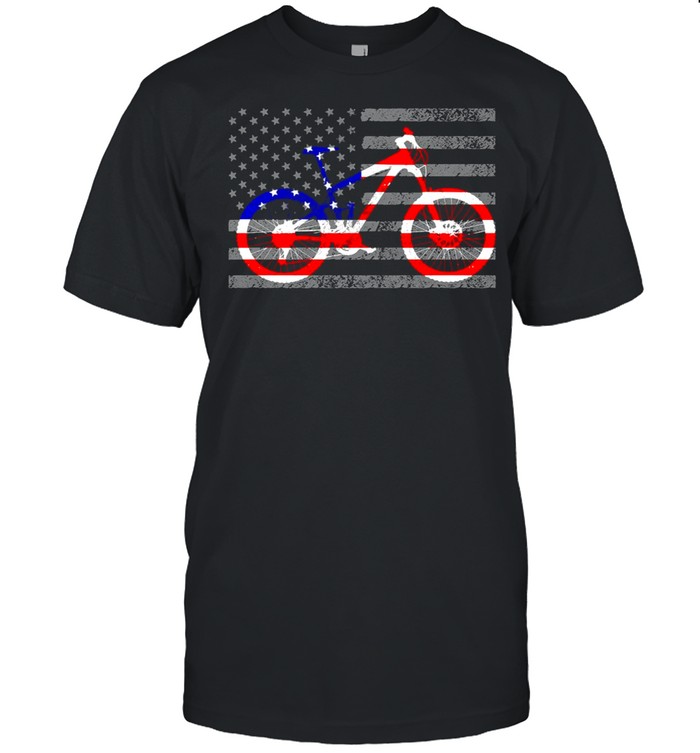 Mountain Biking American Flag Mtb Classic T-shirt