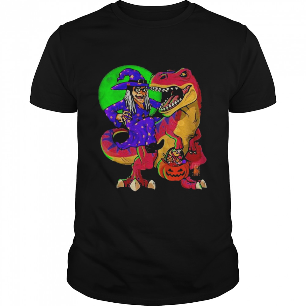 Moonlight TRex Witch Costume Halloween Dinosaur Witch shirt
